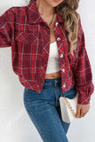 Plaid Button-Front Collared Jacket