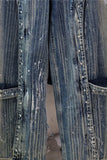 Studded Patchwork Distressed Barrel Jeans