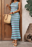 Striped Sleeveless Maxi Dress