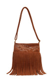 Fringe Patterned Suede Tote