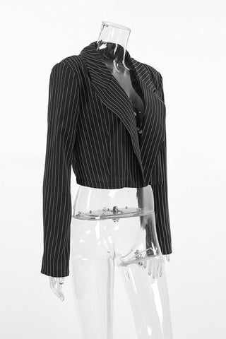 Pinstripe Cropped Blazer