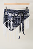 Elephant Print Fringe Scarf