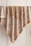 Floral Print Fringed Wrap Scarf