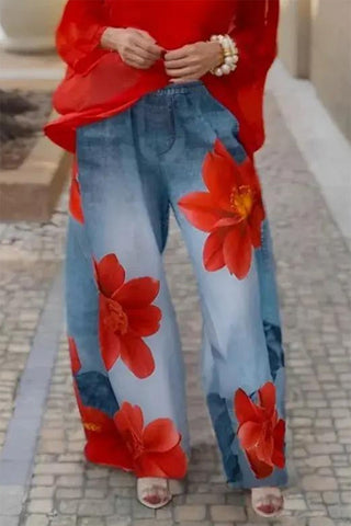 Floral Wide Leg Pants