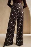 Wide-Leg Polka Dot Pants