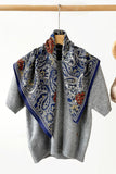 Paisley and Polka Dot Print Square Scarf