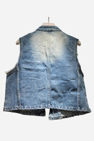Sleeveless Denim Military Jacket