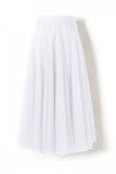 Sheer Tulle High-Waist A-Line Midi Skirt