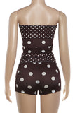 Polka Dot Tube Top and Shorts Set