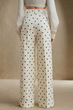 Wide-Leg Polka Dot Pants
