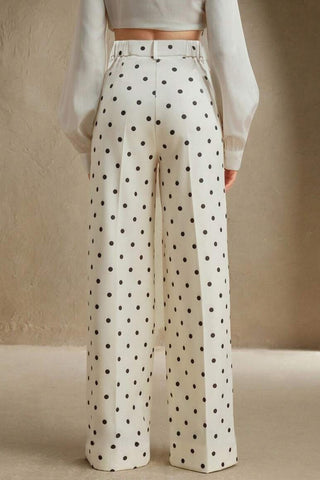 Wide-Leg Polka Dot Pants