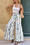 High-Waist Floral Wide-Leg Pants