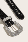 Rhinestone Buckle Glitter Belt