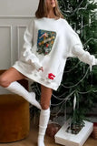 Graphic Print Crew Neck Oversized Sweatshirt