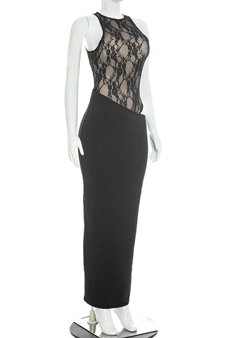 Lace Cutout Bodycon Maxi Dress