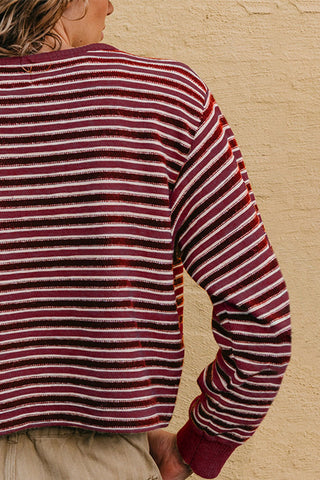 Striped Crew Neck Long Sleeve Sweater