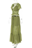 Elegant Lace Detail Skirt Set