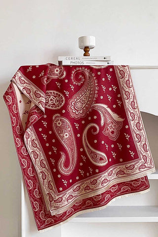 Paisley Print Fringed Scarf