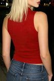 Bamboo Print Keyhole Tank Top