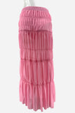 Draped Crop Top and Pleated Skirt Set