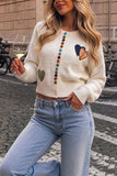 Heart Patch Multicolor Button Crop Cardigan