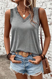 Sleeveless V-Neck Casual Top