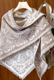 Paisley Print Fringed Wrap Scarf