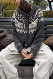 Fair Isle Hooded Toggle Cardigan