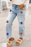 Sequin Stars Patch Pocket Shift Jeans
