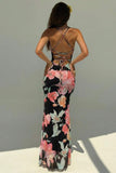 Floral Tie-Back Open Back Maxi Vacation Dress