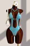 Halter Cutout Ring One-Piece Swimsuit