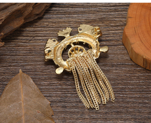 Vintage Floral Tassel Brooch