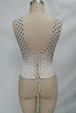Polka Dot V-Neck Corset Tank Top