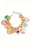 Tone Sun Charm Link Bracelet