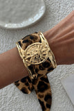 Leopard Print Tie Cuff Bracelet