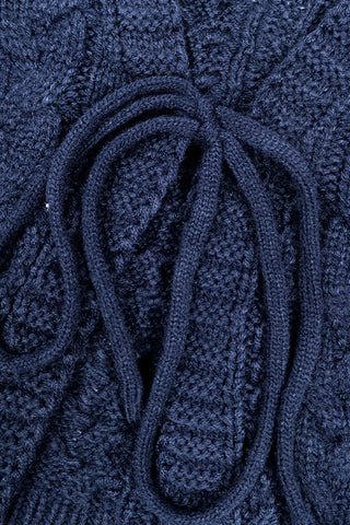 Cable Knit V-Neck Tie Front Cardigan