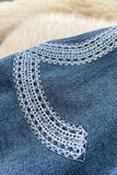 Patterned High-Waist Wide-Leg Straight Jeans