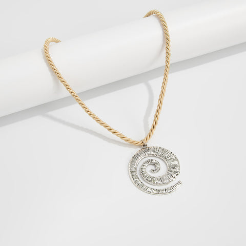 Abstract Spiral Pendant Necklace