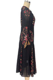 Floral Tie-Neck Puff Sleeve Dress
