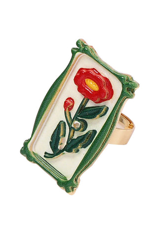 Floral Enamel Ring