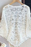 Lace Bow Tie Bell Sleeve Open Front Blouse
