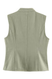 Stand Collar Asymmetric Button Vest