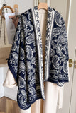Paisley Knit Open-Front Shawl
