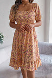 Off-Shoulder Smocked Casual Dress