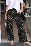 Dotted Drawstring Casual Pants