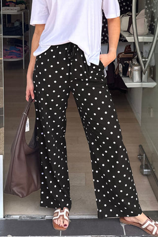 Dotted Drawstring Casual Pants