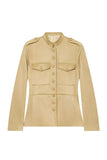 Military Collar Button-Front Jacket