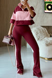 Side Stripe High-Waist Flare Casual Pants