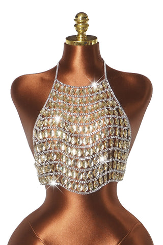 Beaded Halter Crop Top