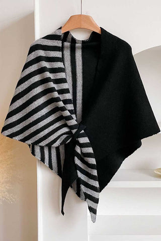 Knit Front-Tie Wrap Shawl